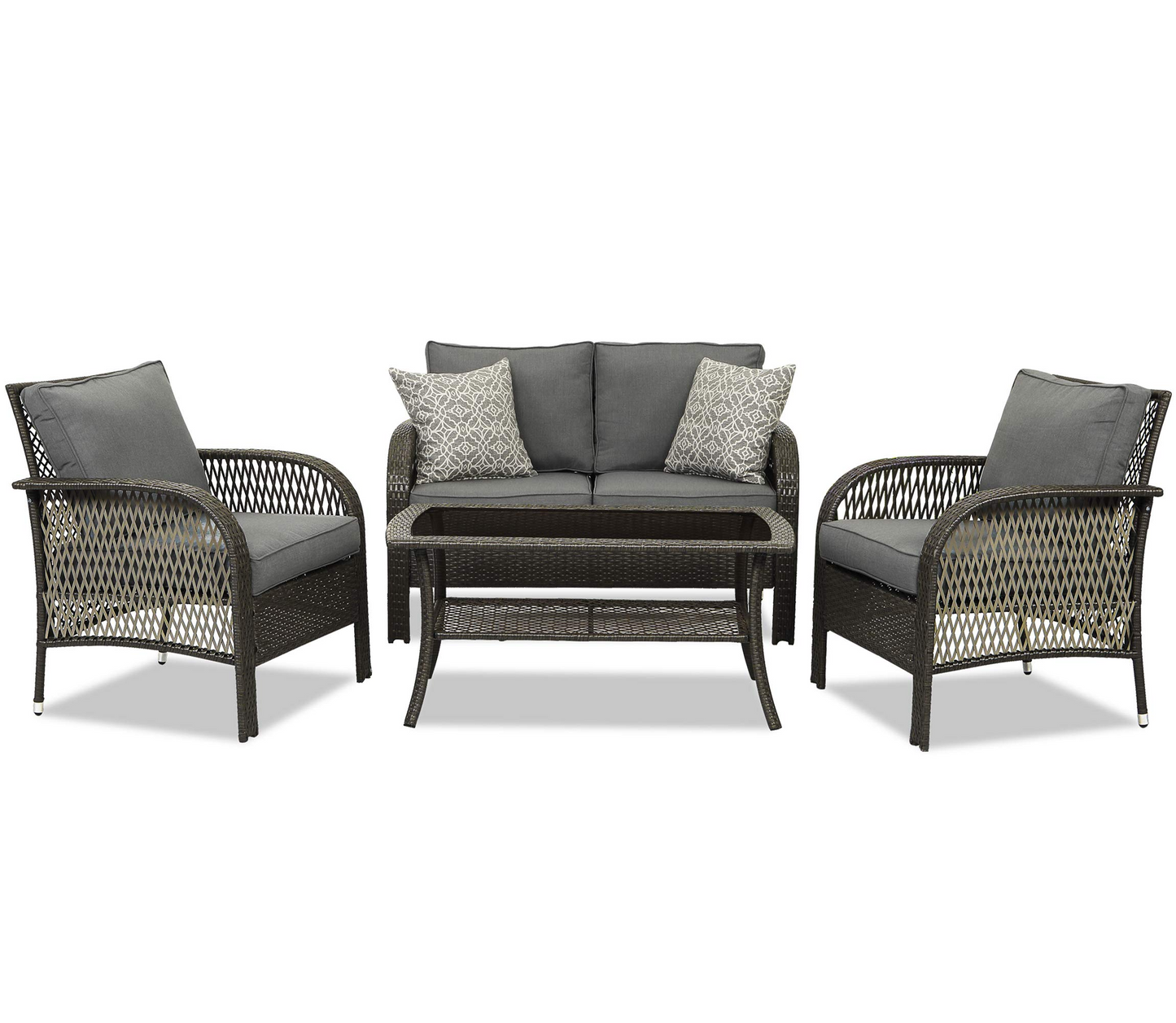 4 Pieces Outdoor Wicker Furniture Set