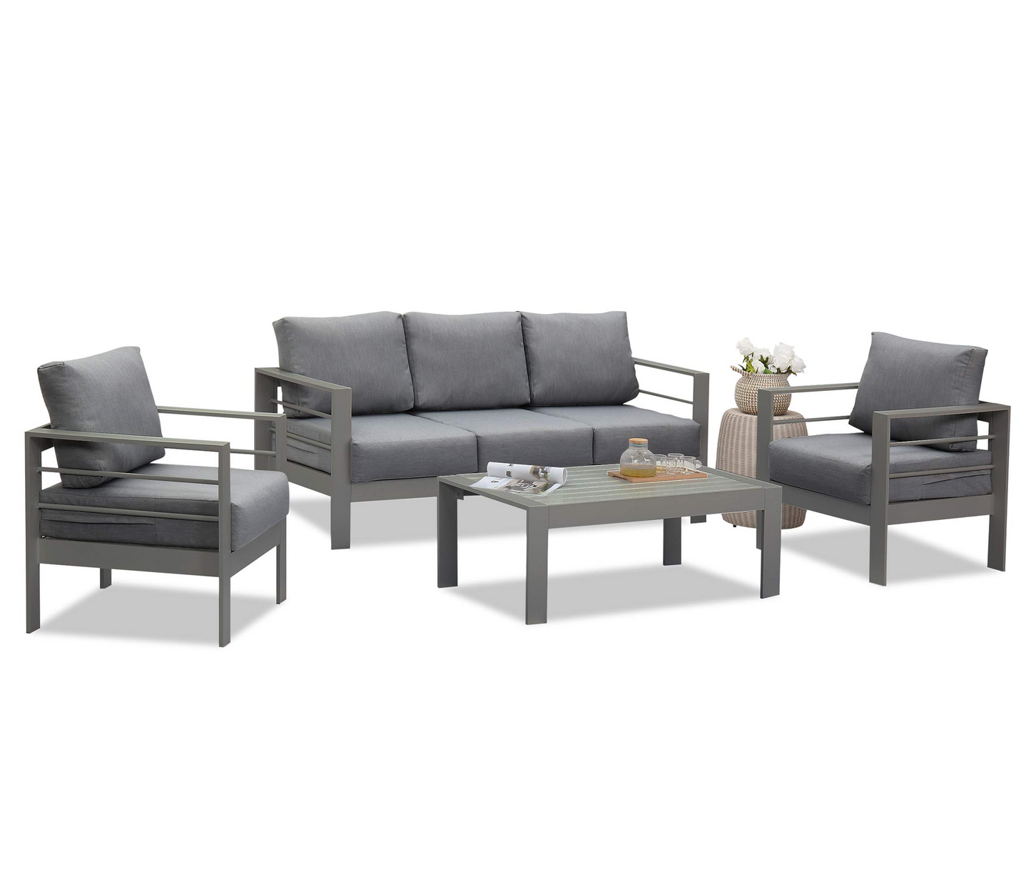 4 Piece Aluminum Sectional Sofa