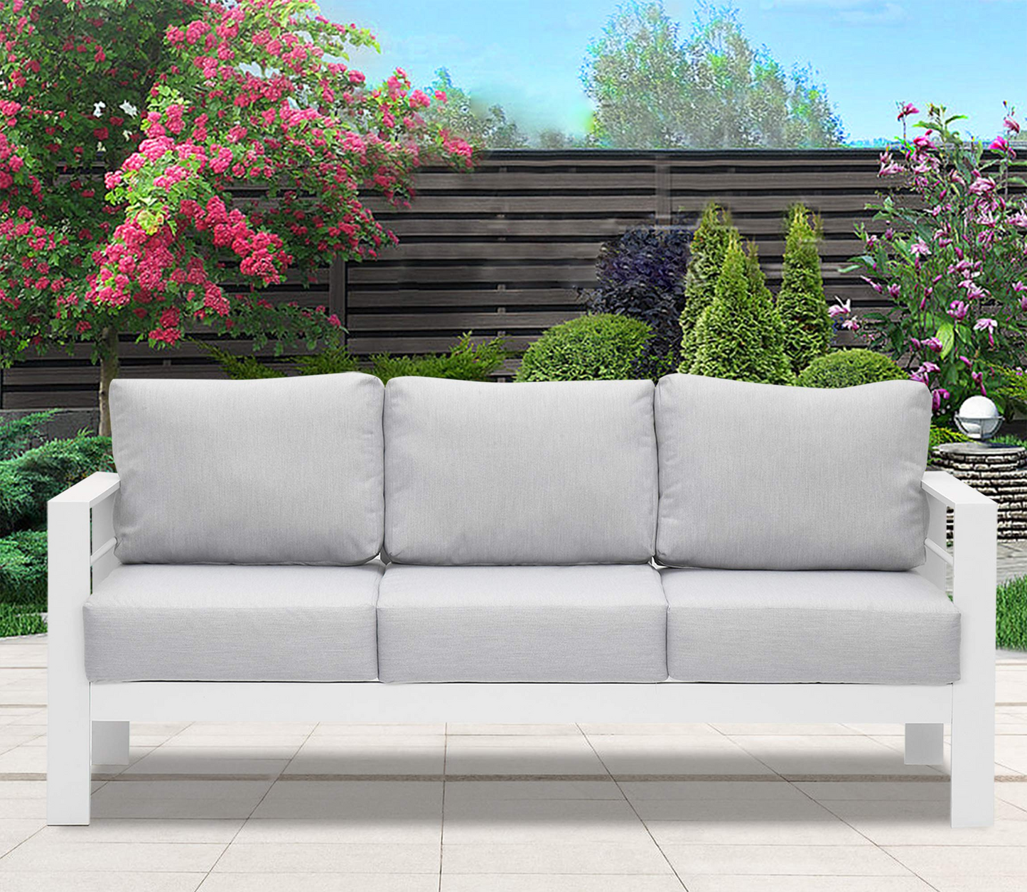 Patio Furniture 3 Seats Aluminum Sofa