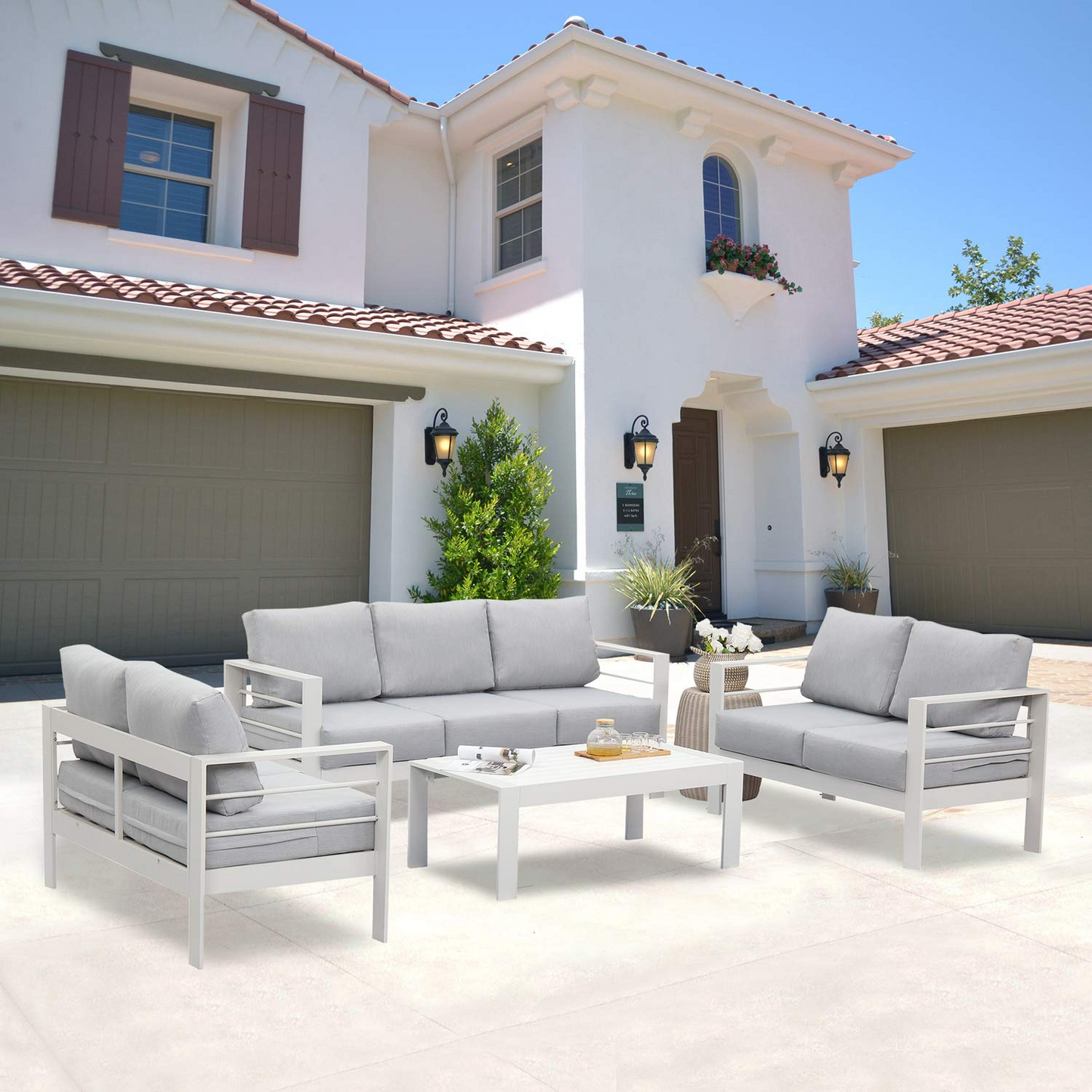 4 Pieces Aluminum Conversation Set