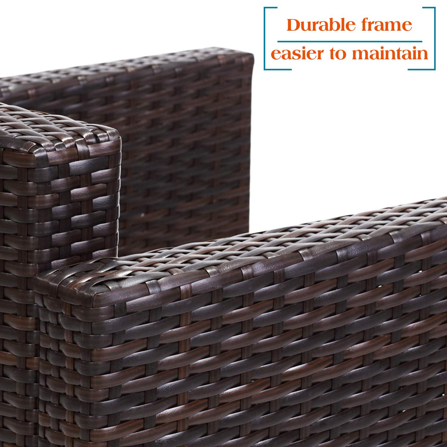 4 Pieces Wicker Sofa Set with Cushion