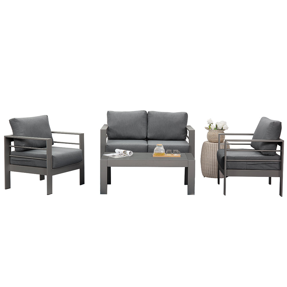 4 Piece Outdoor Aluminum Sectional Sofa