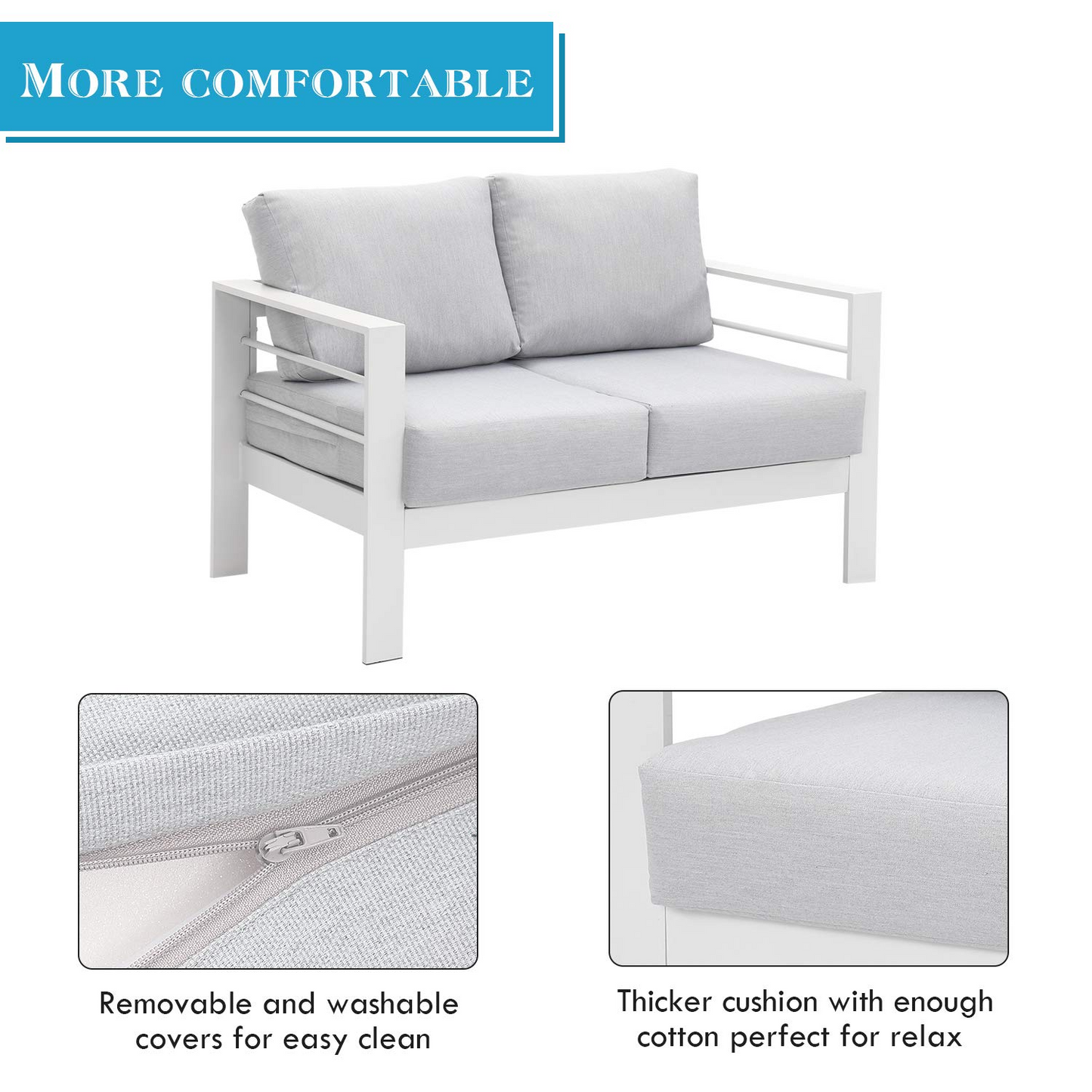 Patio Furniture Aluminum Loveseat