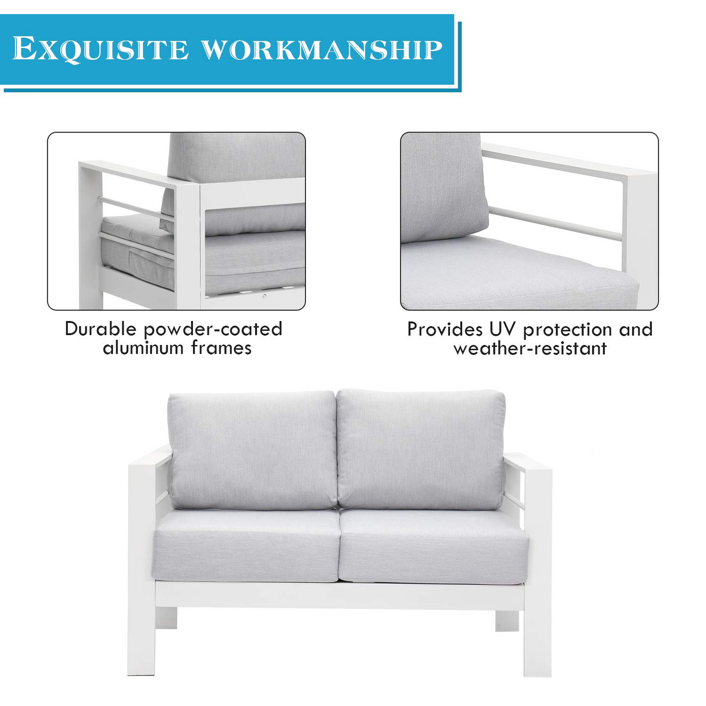 Patio Furniture Aluminum Loveseat