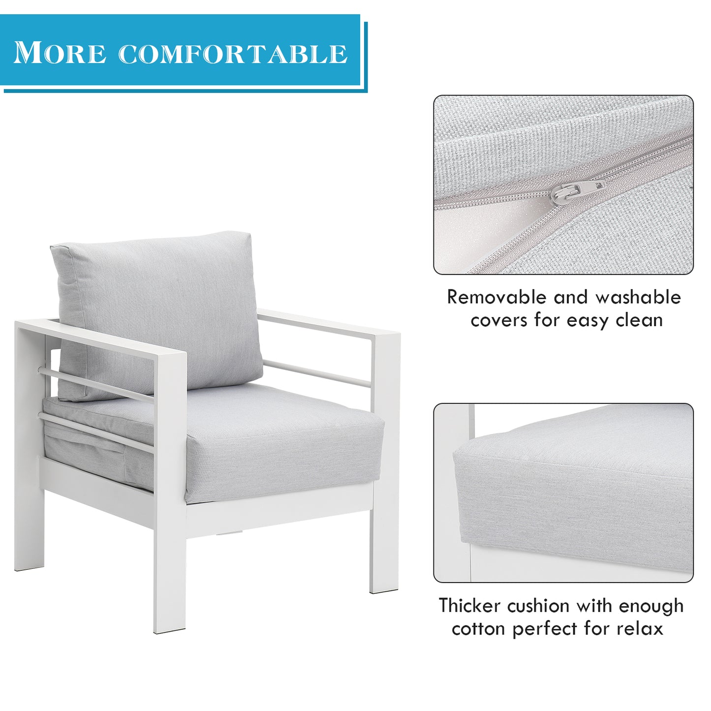 4 Piece Outdoor Aluminum Sectional Sofa