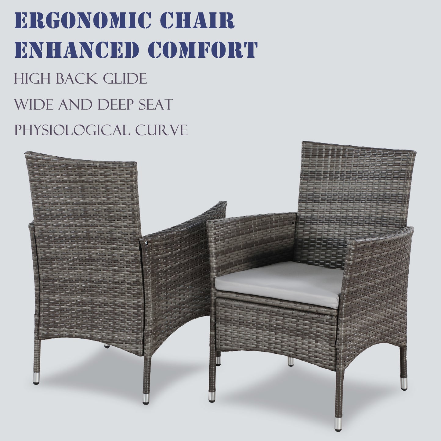 5 Pieces Wicker Patio Dining Set