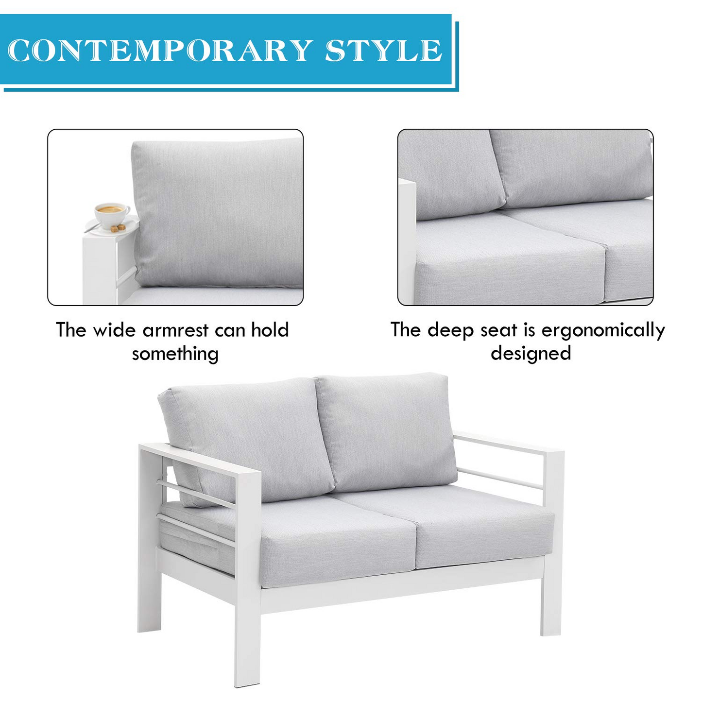 Patio Furniture Aluminum Loveseat