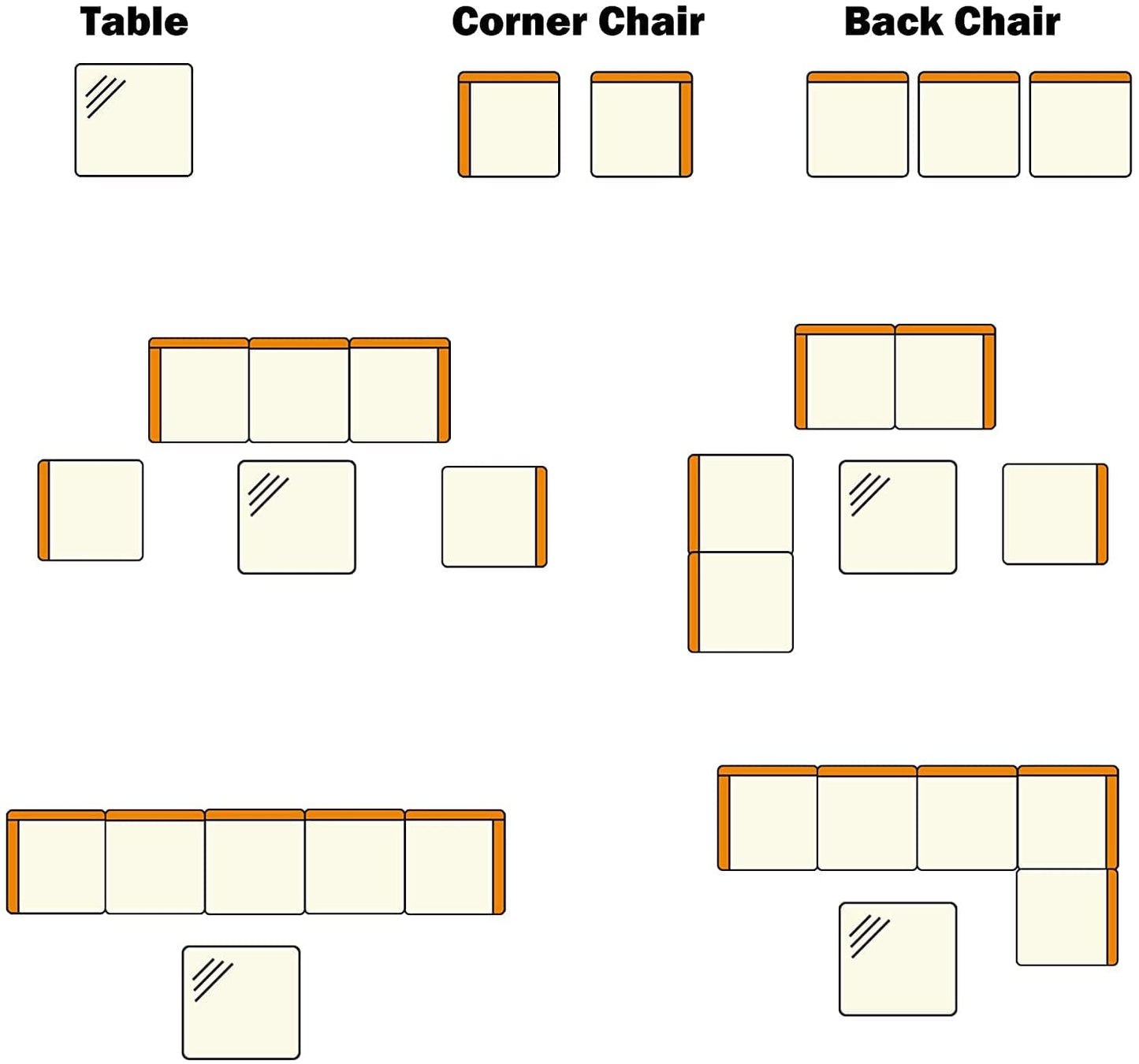 12 PCS Outdoor Patio PE Rattan Wicker Sofa with Ottoman