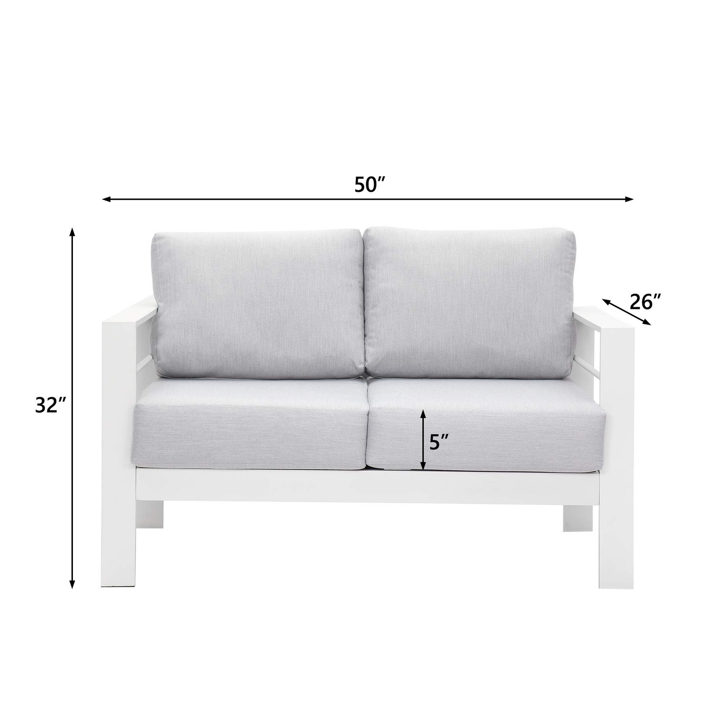 Patio Furniture Aluminum Loveseat