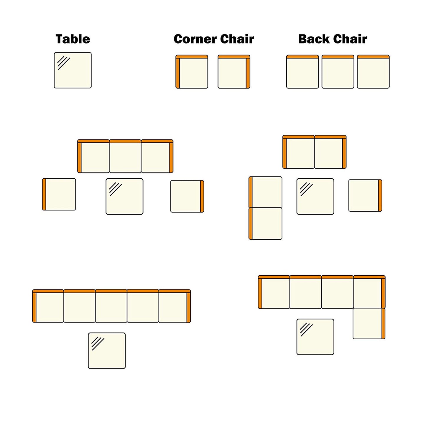 6 Piece Outdoor Sectional Furniture Set