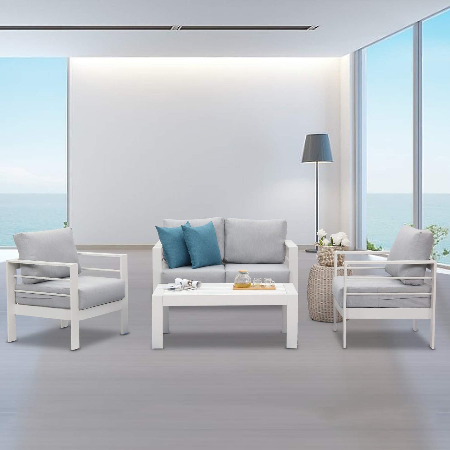 Patio Furniture Aluminum Loveseat