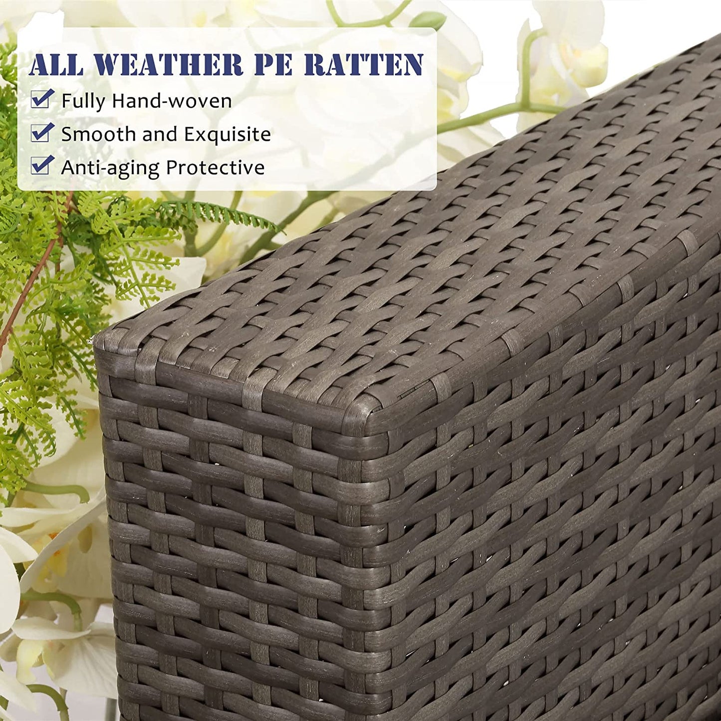 12 PCS Outdoor Patio PE Rattan Wicker Sofa with Ottoman