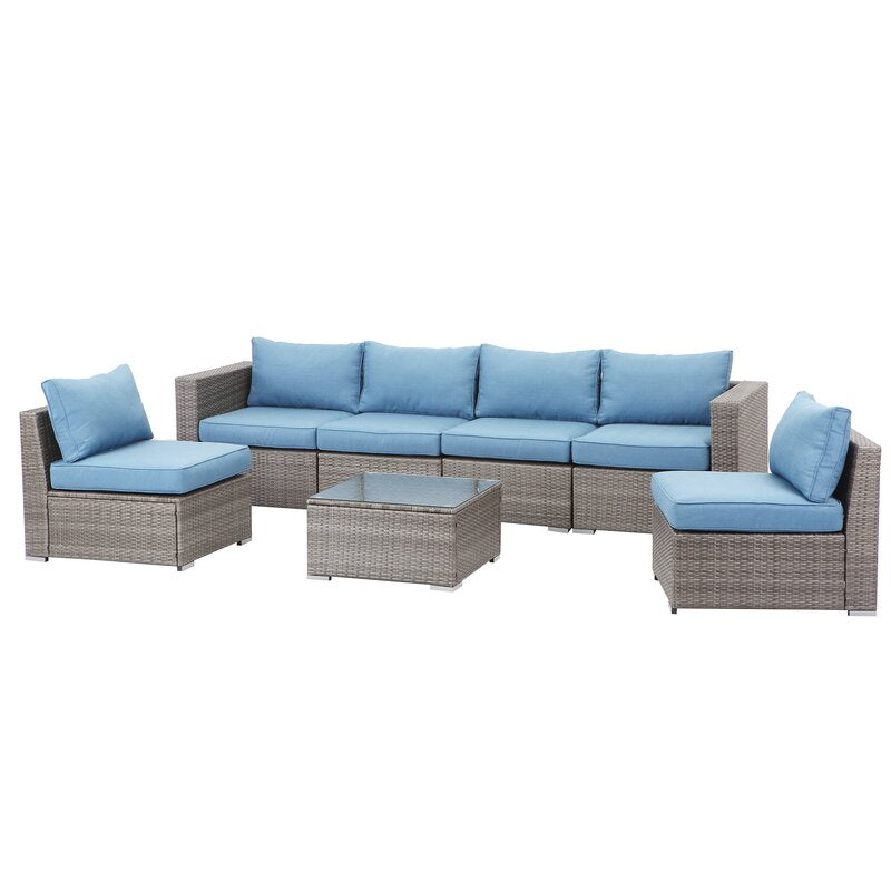 7 Piece Outdoor Sectional Sofa Set