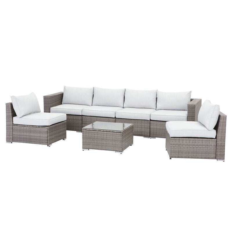 7 Piece Outdoor Sectional Sofa Set