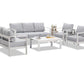 4 Piece Aluminum Sectional Sofa with Single Chair
