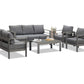 4 Piece Aluminum Sectional Sofa with Single Chair