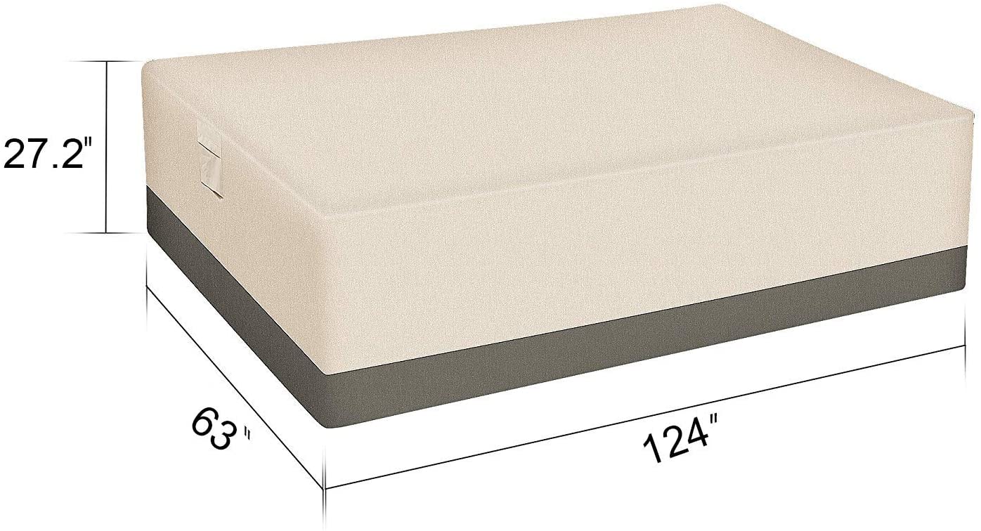 Patio Furniture Set Cover, Rectangular,124 X 63 X 27 inches, Beige