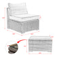 Outdoor Patio All Weather Wicker Single Sofa & Glass Coffee Table