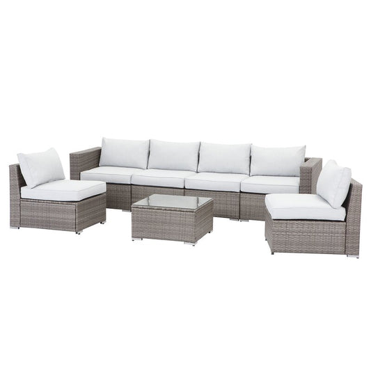 7 Piece Outdoor Sectional Sofa Set